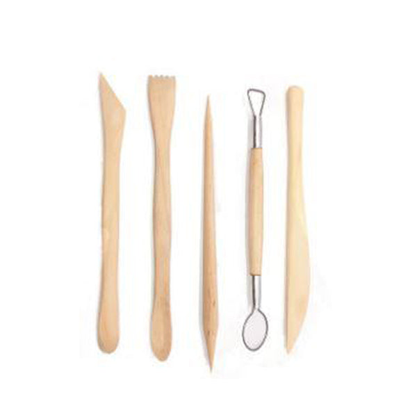 Wooden Clay Modeling Tools (5 pc set) – PaperWorm