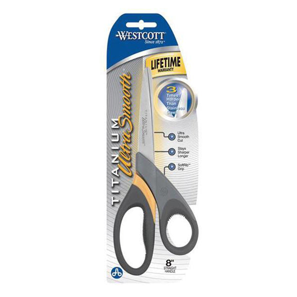 Westcott® Ultra Smooth Titanium Straight Scissors 8"