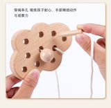 Educational Wood Tree Toy Threadable Bead