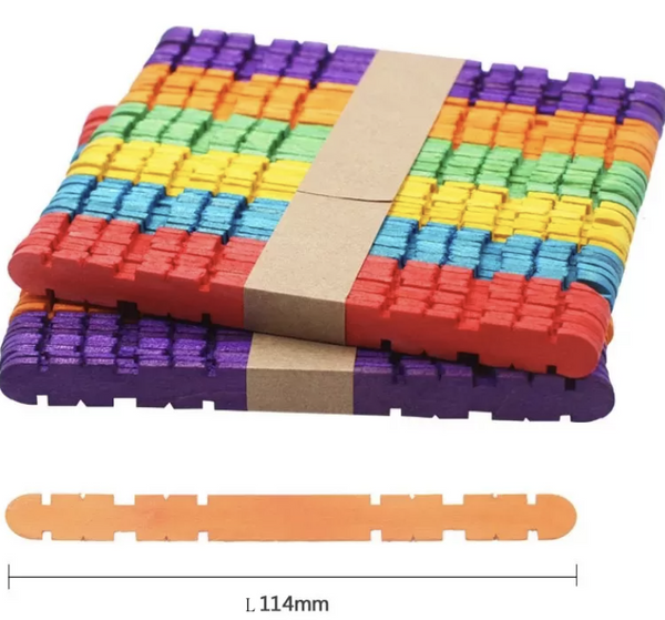Ice Cream Sticks Grooved Edge (Colored) – PaperWorm