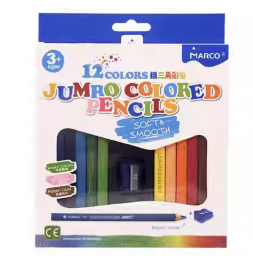 Marco® Jumbo Supersoft Triangular Color Pencils