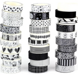 Washi Tape Black & White (10 rolls)