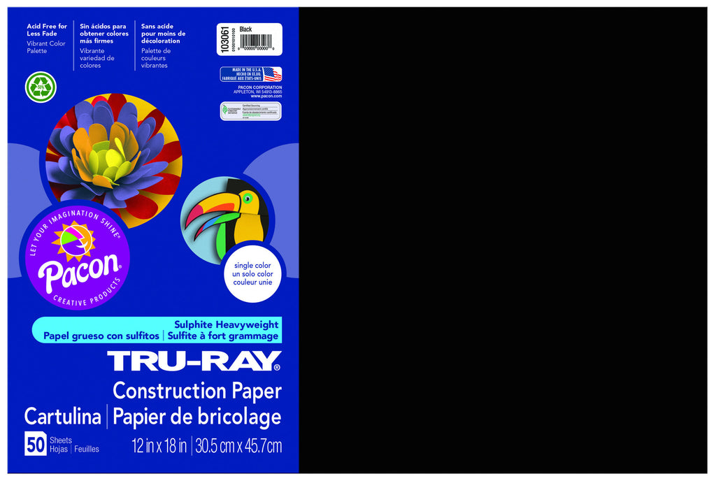 Tru-Ray Sulphite Construction Paper, 12 x 18 Assorted Colors