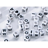 Darice® Alphabet Beads - Cube - Black Letters - 6mm
