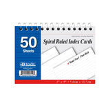 Bazic Spiral Bound Ruled White Index Cards (3" x 5")