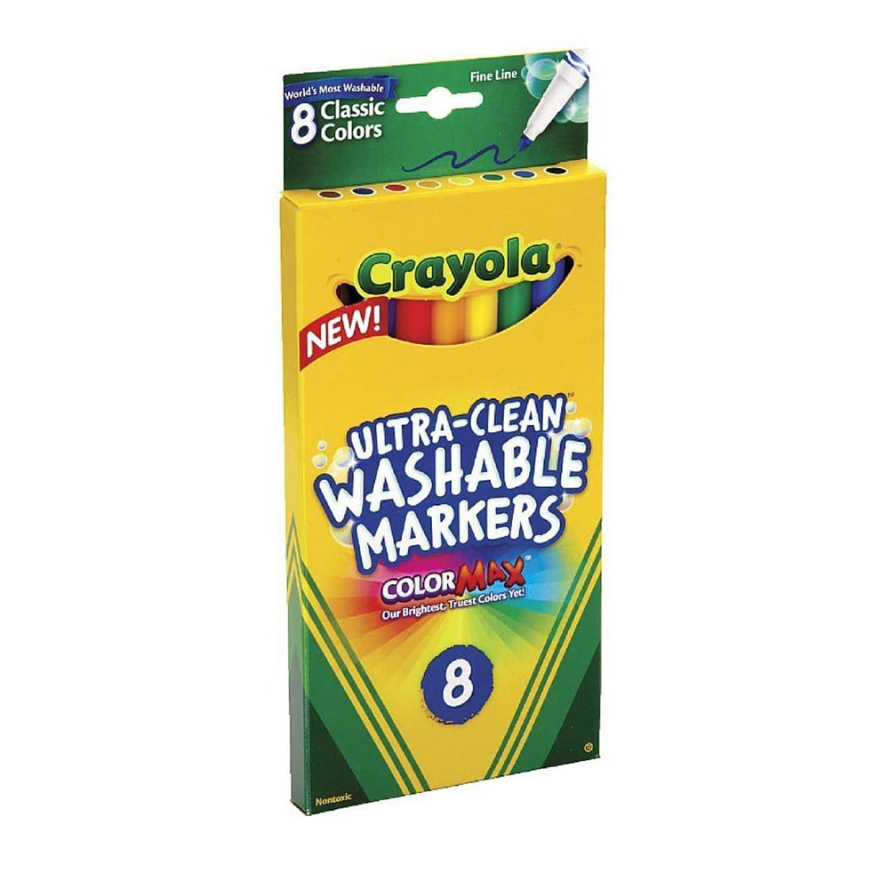 Ultra-Clean Washable Markers, Fine Line, 8 count, Crayola.com