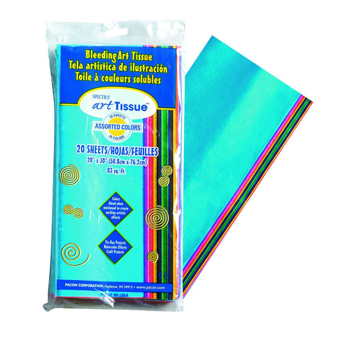 Hygloss Products Bleeding Tissue Assortment- Multi-Color 12 x 18 Inch 100  Sheets